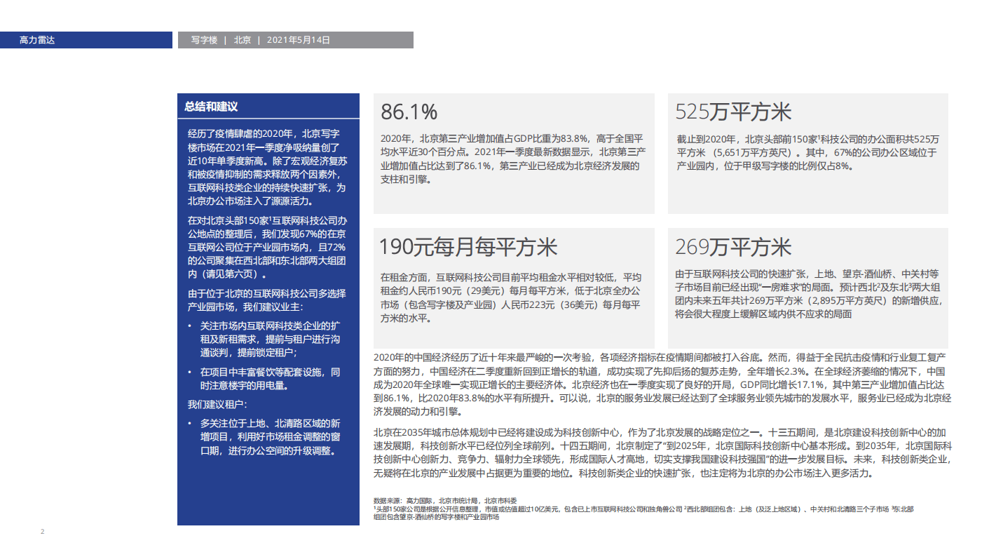高力：互联网科技公司引领北京办公市场发展.pdf 第2页