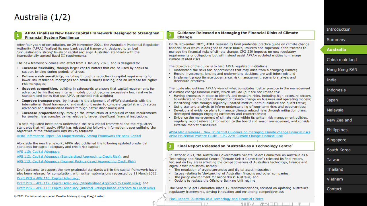 德勤：2021年第四季度 亚太地区金融服务监管政策更新.pdf 第4页