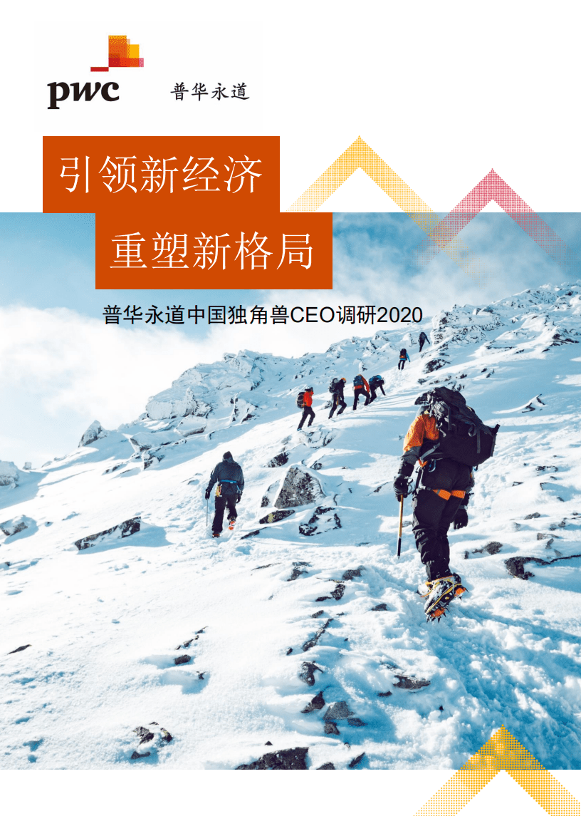 普华永道：中国独角兽CEO调研2020：引领新经济，重塑新格局.pdf 第1页