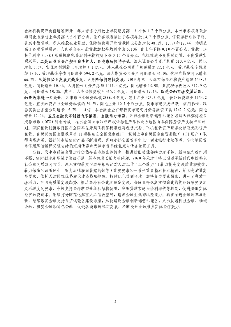 中国人民银行：2020天津市金融运行报告.pdf 第2页