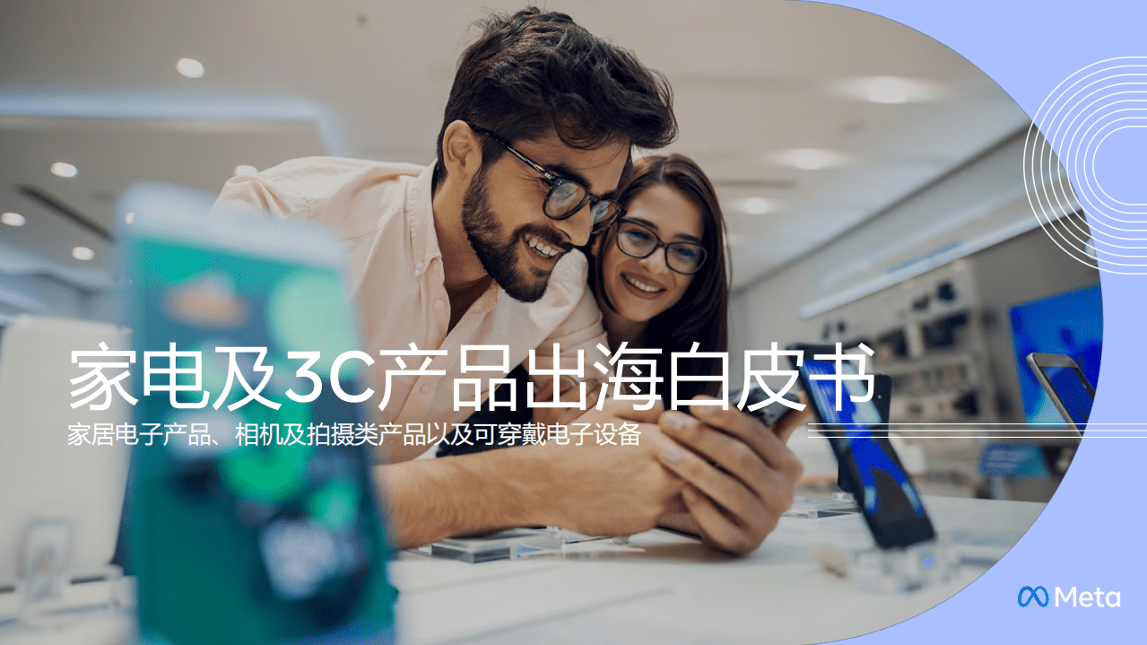 Meta：家电行业家电及3C产品出海白皮书：家居电子产品、相机及拍摄类产品以及可穿戴电子设备.pdf 第1页