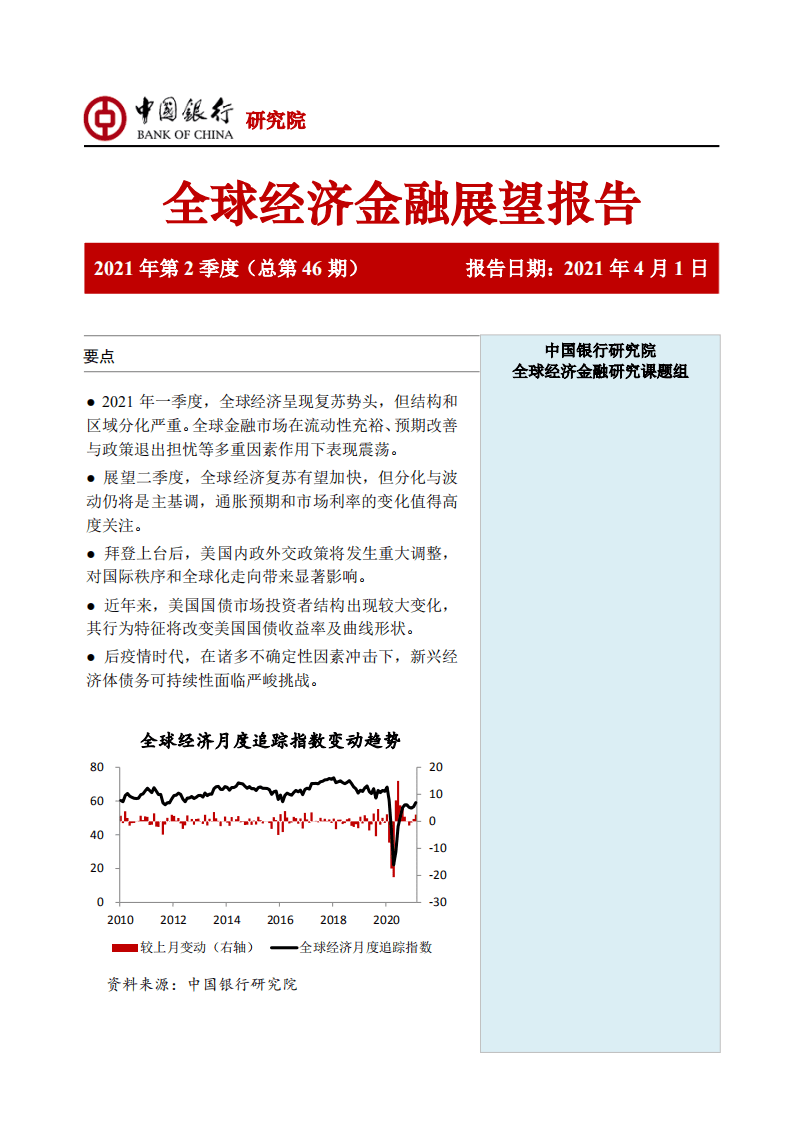 中国银行：全球经济金融展望报告2021年第2季度.pdf 第1页