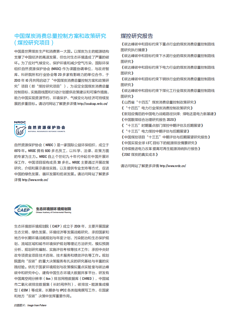 自然资源保护协会：碳达峰碳中和目标约束下重点行业的煤炭消费总量控制路线图研究.pdf 第2页