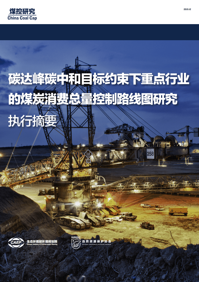 自然资源保护协会：碳达峰碳中和目标约束下重点行业的煤炭消费总量控制路线图研究.pdf 第1页
