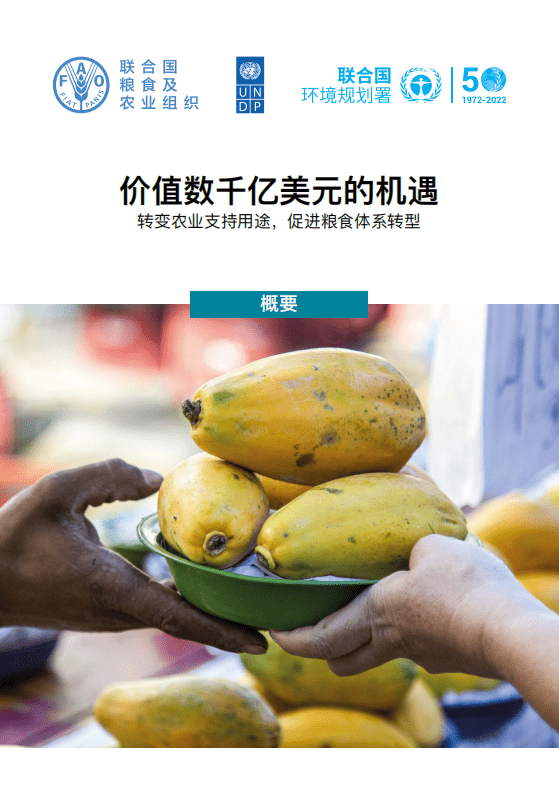 联合国粮食与农业组织：价值数千亿美元的机遇 &mdash; 转变农业支持用途，促进粮食体系转型.pdf 第1页