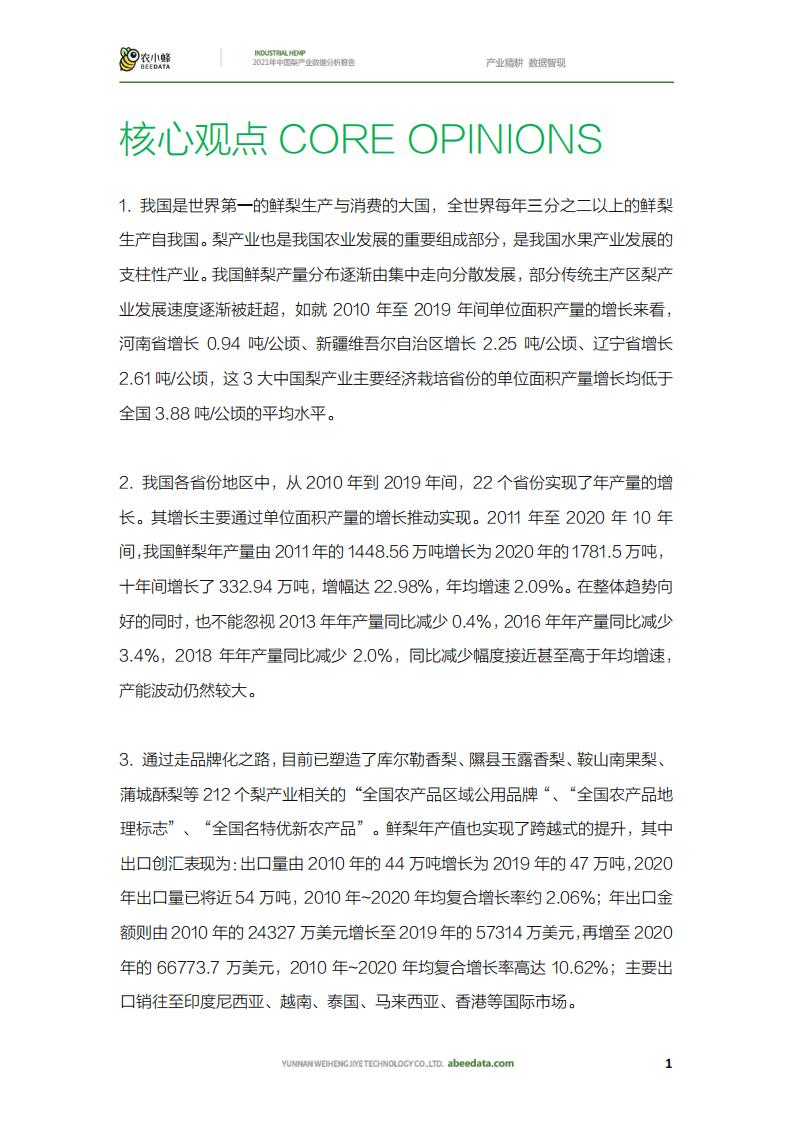 农小蜂：2021年中国梨产业数据分析报告.pdf 第2页