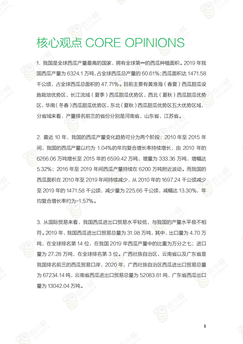 农小蜂：2021年中国西瓜产业数据分析报告.pdf 第2页