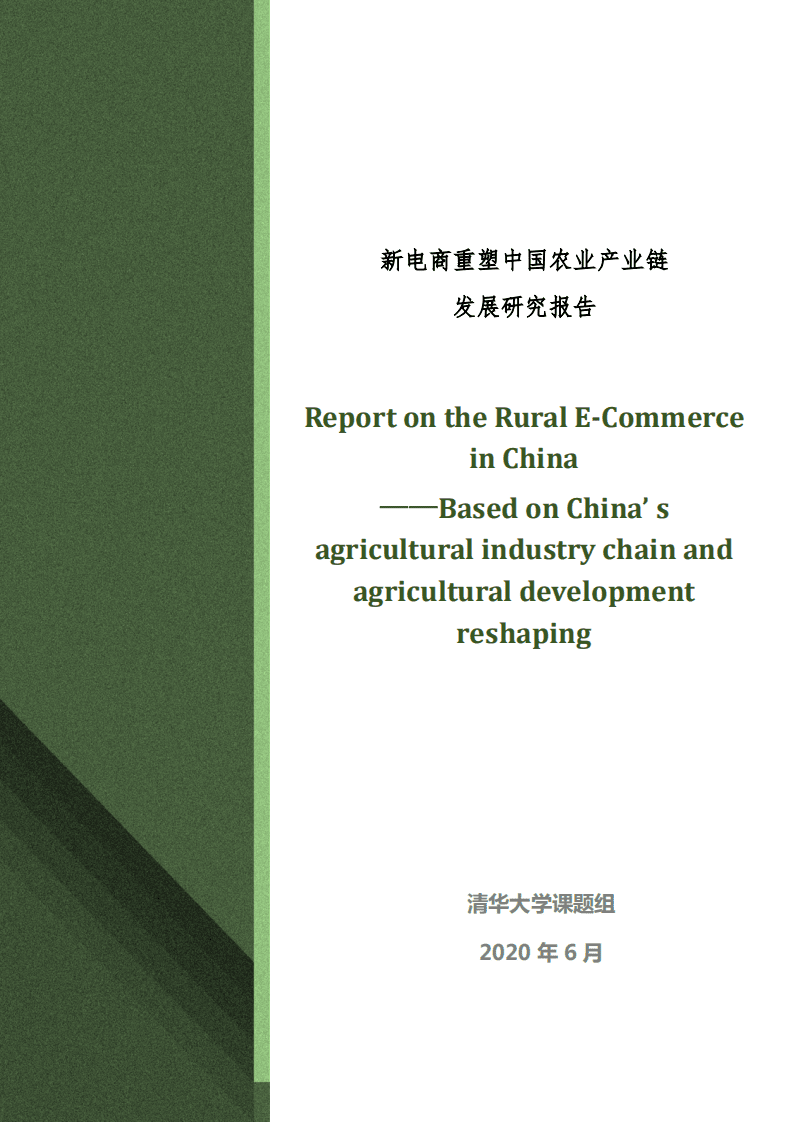 清华大学：新电商重塑中国农业产业链发展研究报告.pdf 第1页