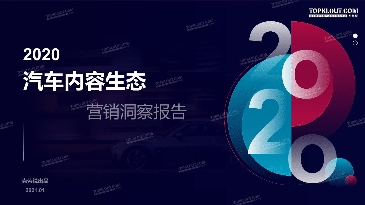 克劳锐：2020汽车内容生态营销洞察报告.pdf 第1页