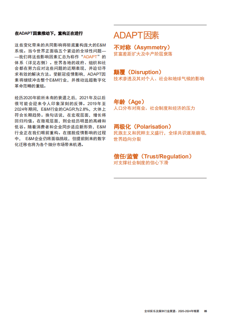 普华永道：全球娱乐及媒体行业展望：2020~2024年精要，驱动未来前行，娱乐和媒体行业在复苏中重置.pdf 第6页