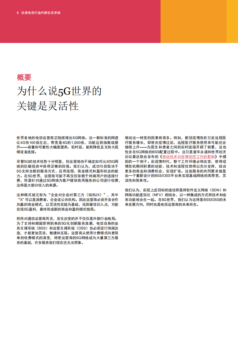 普华永道：改造电信行业内部生态系统：反思5G时代的业务支撑系统（BSS）和运营支撑系统（OSS）.pdf 第3页