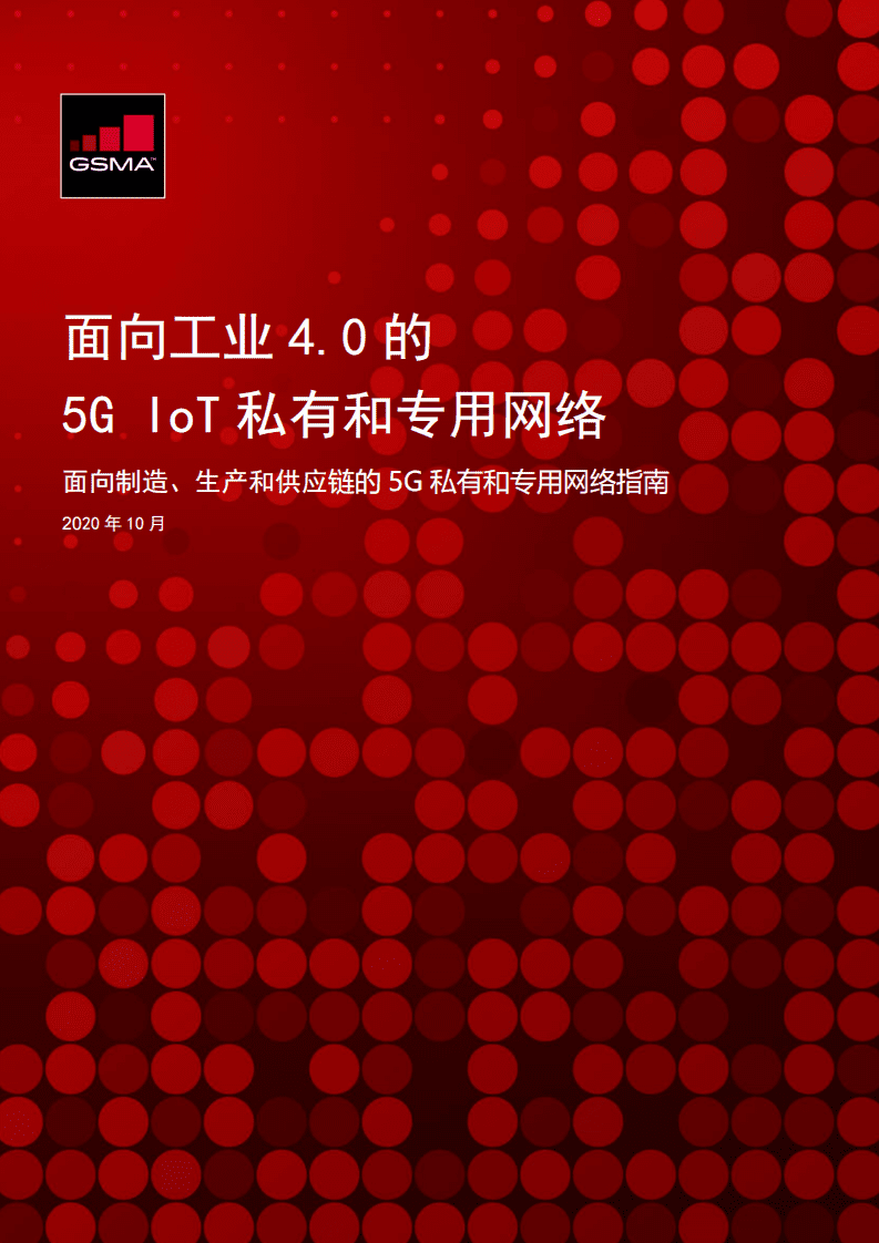 GSMA：面向工业 4.0 的 5G IoT 私有和专用网络报告.pdf 第1页