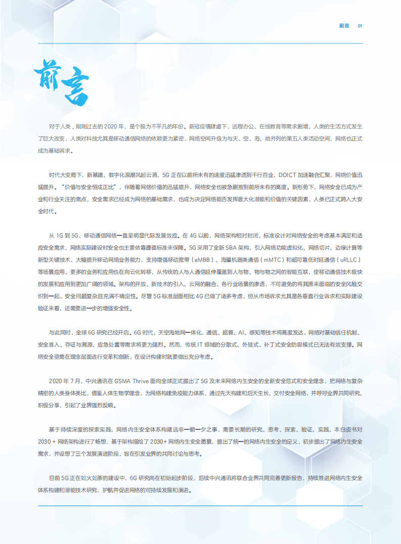 ZTE中兴：2030+网络内生安全愿景白皮书.pdf 第3页
