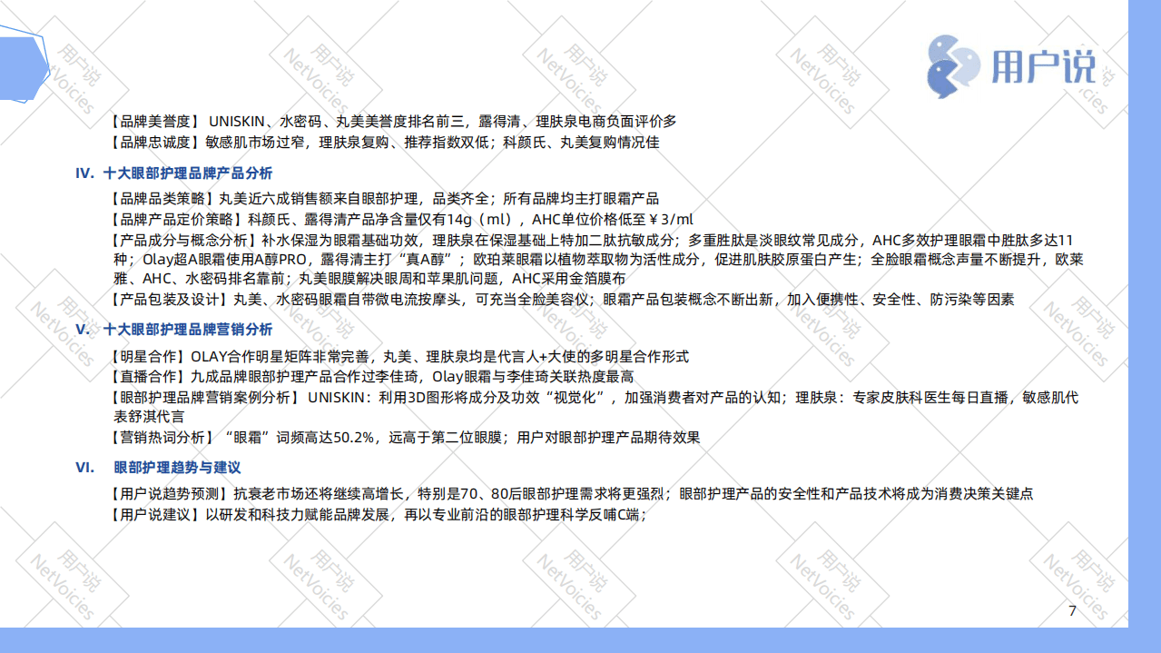 用户说：2020十大眼部护理品牌价值分析报告.pdf 第6页