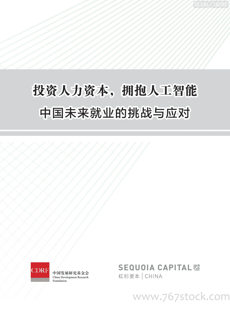 红杉人工智能研究：中国未来就业的挑战与应对.pdf 第1页