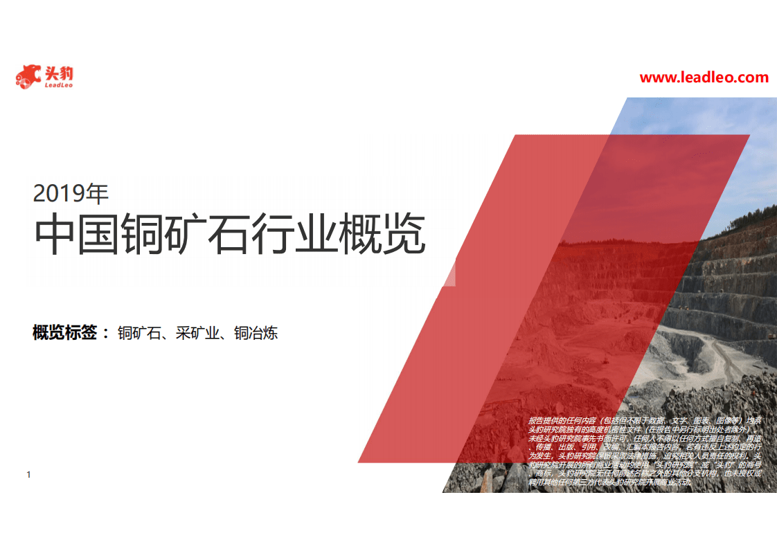 头豹研究院：2019年中国铜矿石行业概览.pdf 第1页