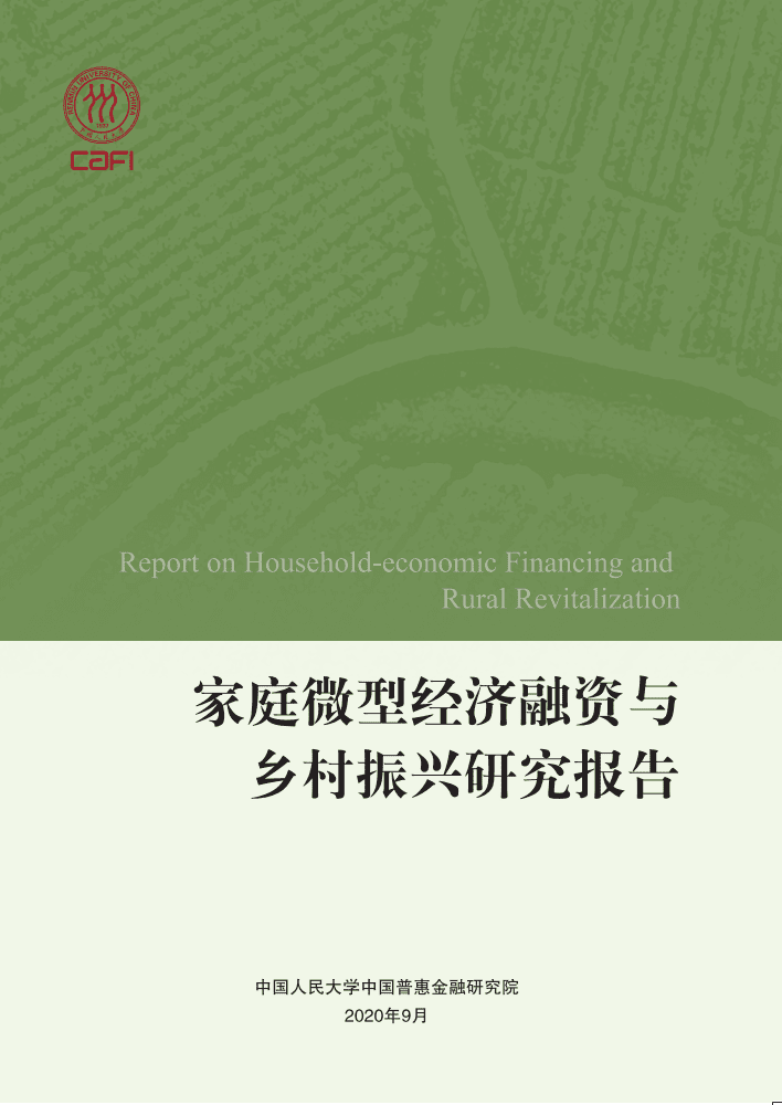 人民大学：家庭微型经济融资与乡村振兴研究报告.pdf 第1页