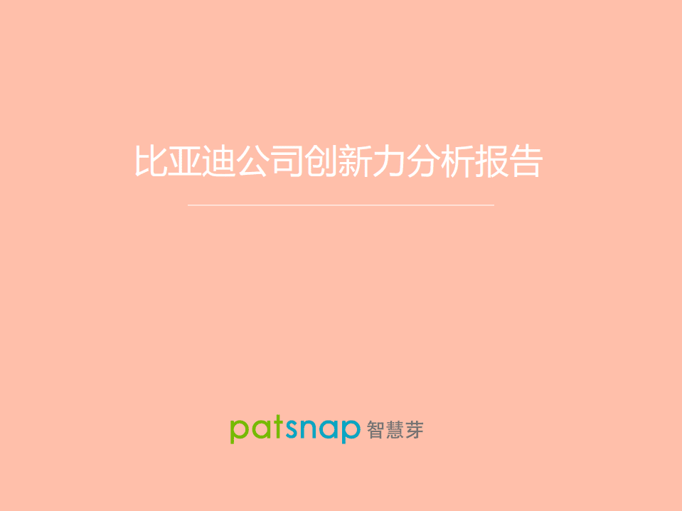 patsnap：比亚迪公司创新力分析报告.pdf 第1页