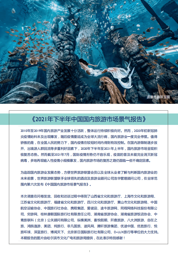 浩华：2021年下半年中国国内旅游市场景气调查报告.pdf 第3页