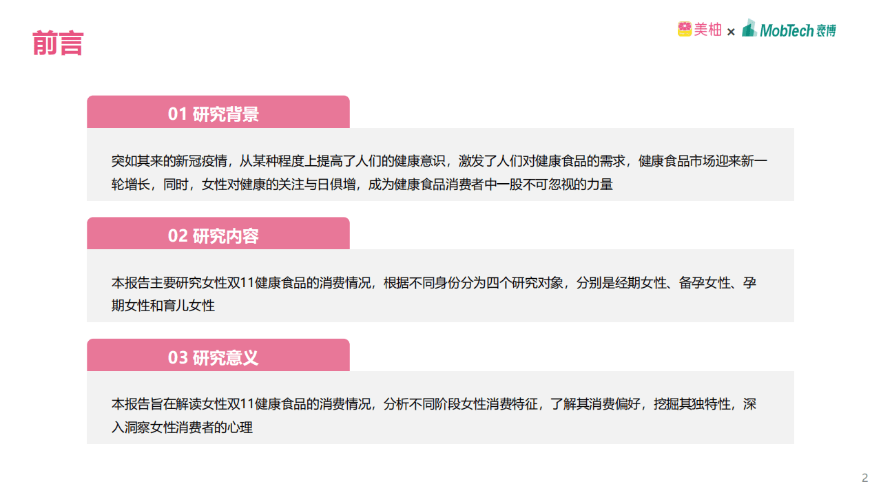 Mob研究院：双11女性健康食品消费洞察报告.pdf 第2页