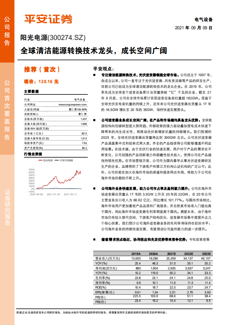 阳光电源-全球清洁能源转换技术龙头，成长空间广阔-210909.pdf 第1页