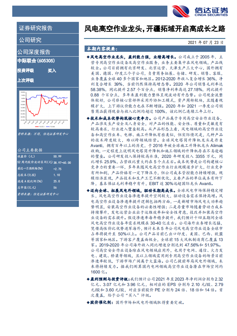 中际联合-公司深度报告：风电高空作业龙头，开疆拓域开启高成长之路-210723.pdf 第2页