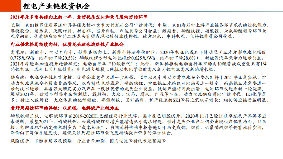 锂电池行业2021年度投资策略：多重共振向上，看好龙头和周期性环节-20201207.pdf 第2页