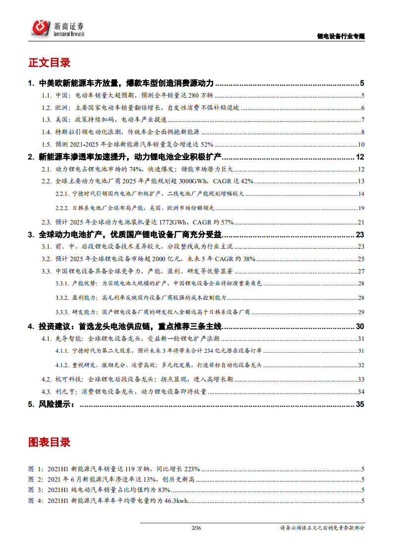 锂电设备行业深度报告：全球电动车加速放量，锂电设备受益动力电池扩产-210912.pdf 第2页