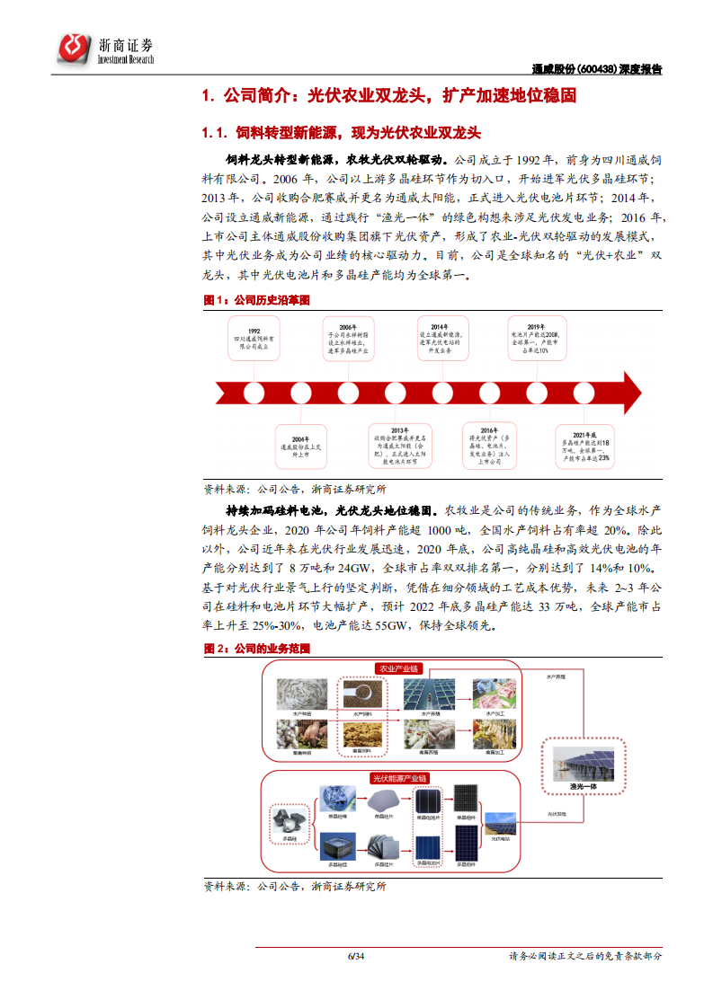 通威股份-深度报告：硅料电池双巨头，先发扩产量利齐升-211108.pdf 第5页