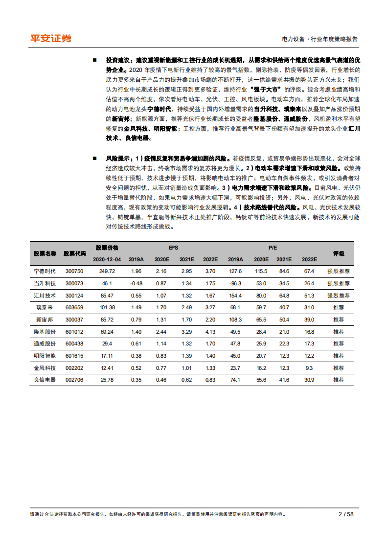 电力设备行业2021年度策略报告：行业景气维持，重视业绩弹性-2020201209.pdf 第2页