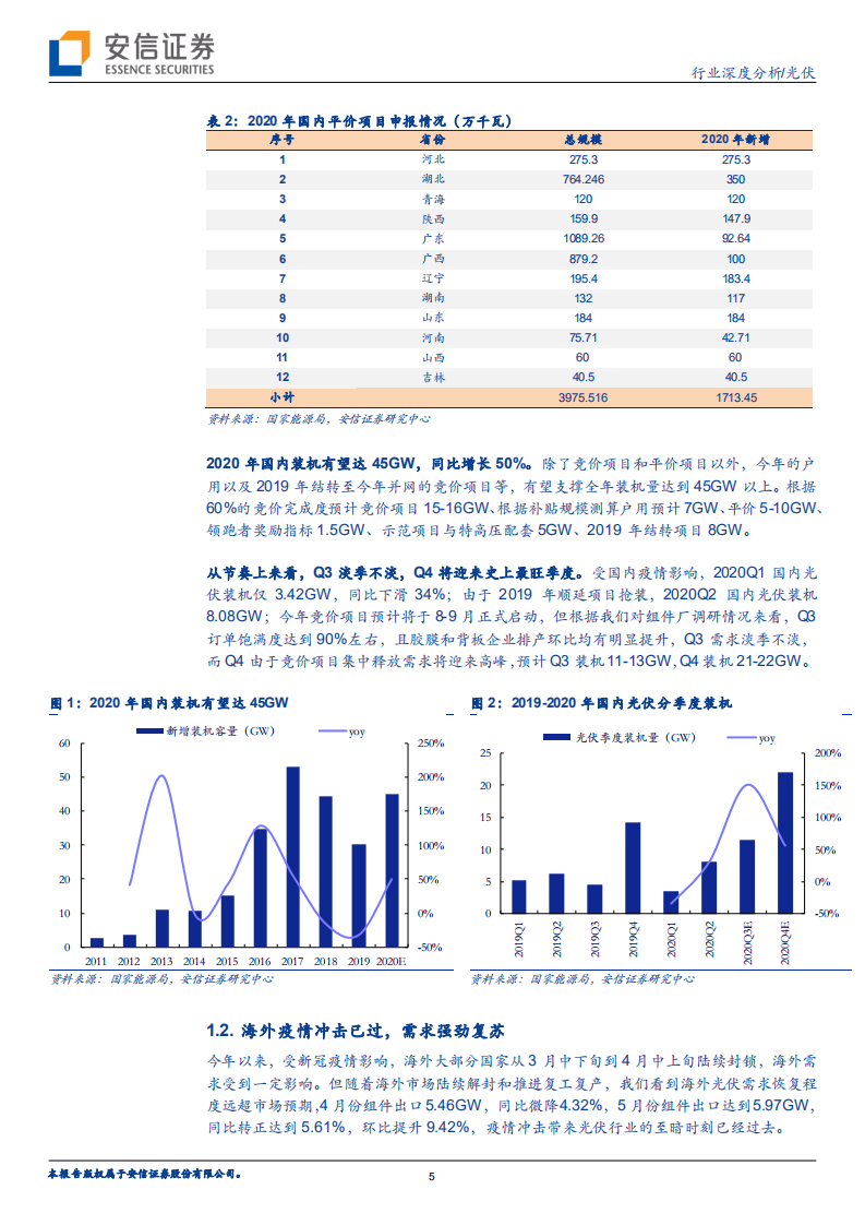 光伏行业深度分析：景气上行，量价齐升-20200727.pdf 第5页