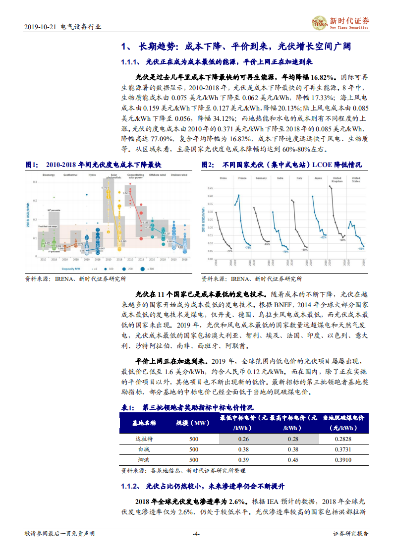 光伏行业系列报告之二：需求增长确定、供需边际改善，光伏向上周期不改-191021.pdf 第4页