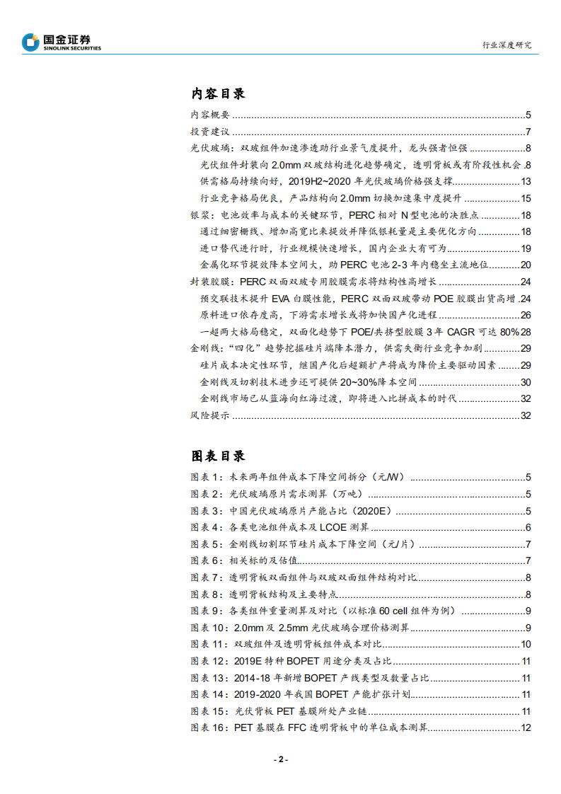 太阳能行业光伏平价上网系列深度报告之四，辅材篇：挖掘辅材提效降本潜力，把握光伏玻璃投资良机-190808.pdf 第2页