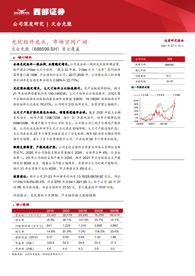 天合光能-首次覆盖：光伏组件龙头，市场空间广阔-210715.pdf 第1页