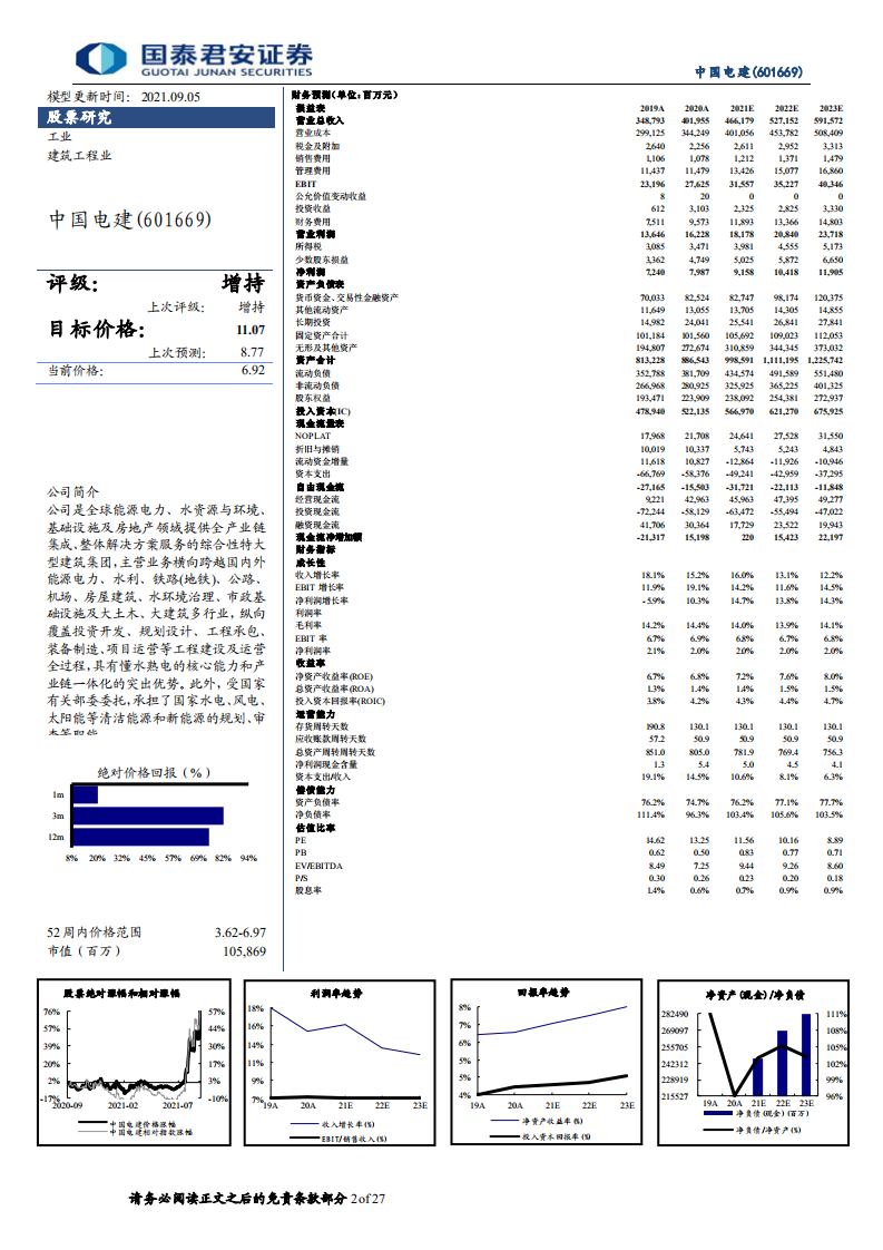 中国电建-电价上涨新增三倍装机待重估，BIPV等光伏全球最大EPC-210905.pdf 第2页