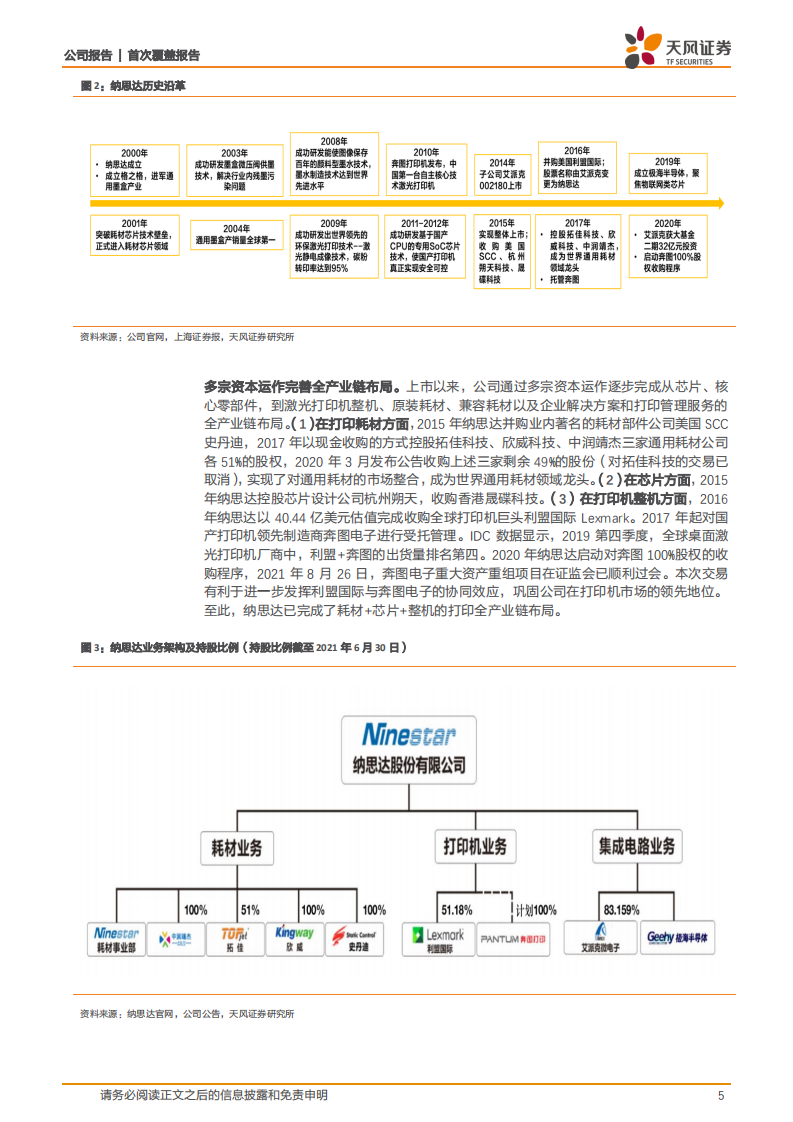 纳思达-完成布局打印全产业链，持续开拓芯片品类-211113.pdf 第5页