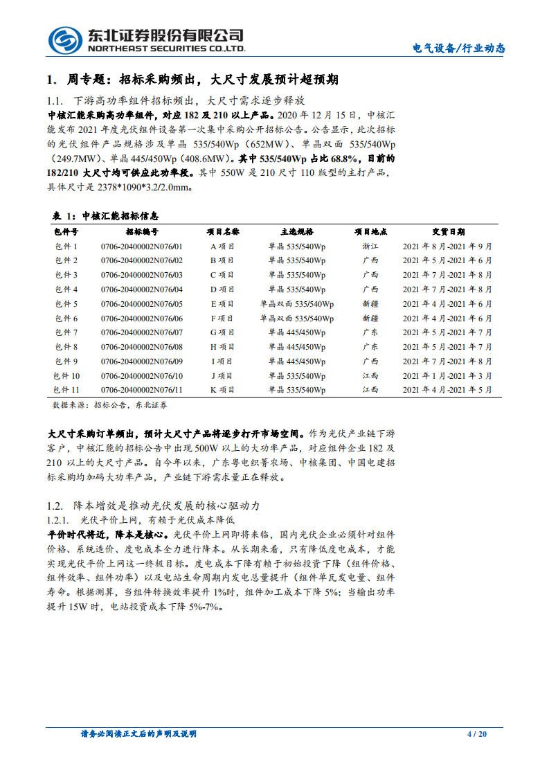 电气设备行业：高功率组件招标频出，硅片电池片价格坚挺-20201228.pdf 第4页