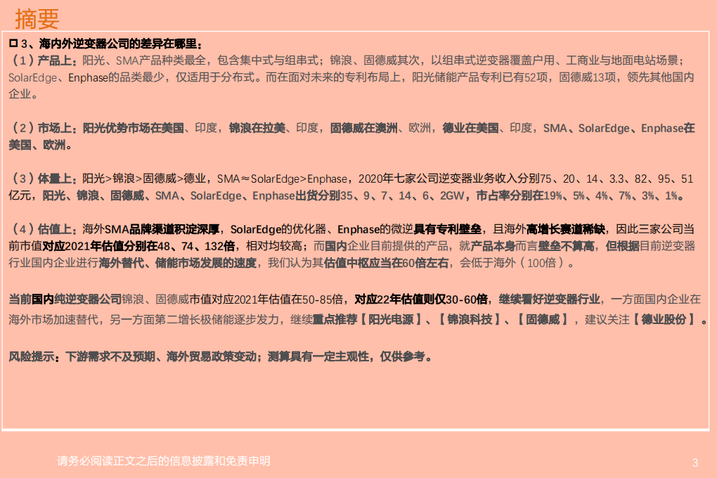 电气设备行业：逆变器行业深度2，市场关心问题的三问三答-210628.pdf 第3页