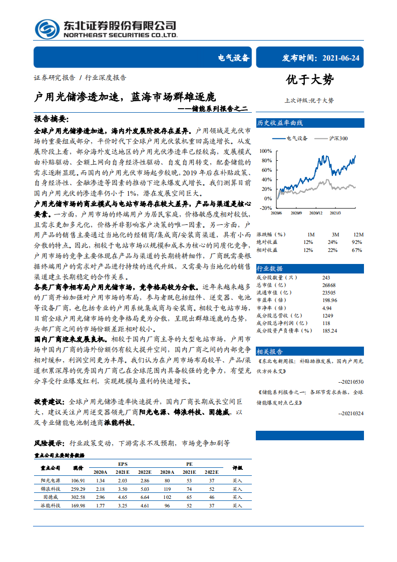 电气设备行业储能系列报告之二：户用光储渗透加速，蓝海市场群雄逐鹿-210624.pdf 第1页