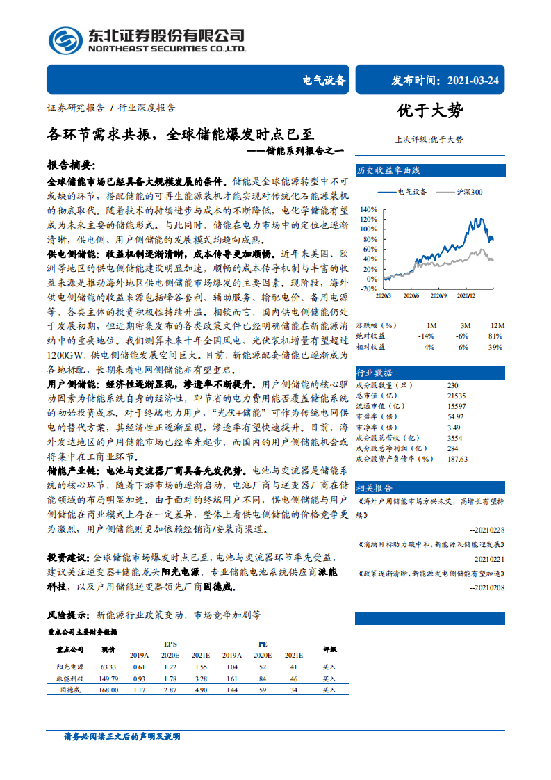 电气设备行业储能系列报告之一：各环节需求共振，全球储能爆发时点已至-210324.pdf 第1页