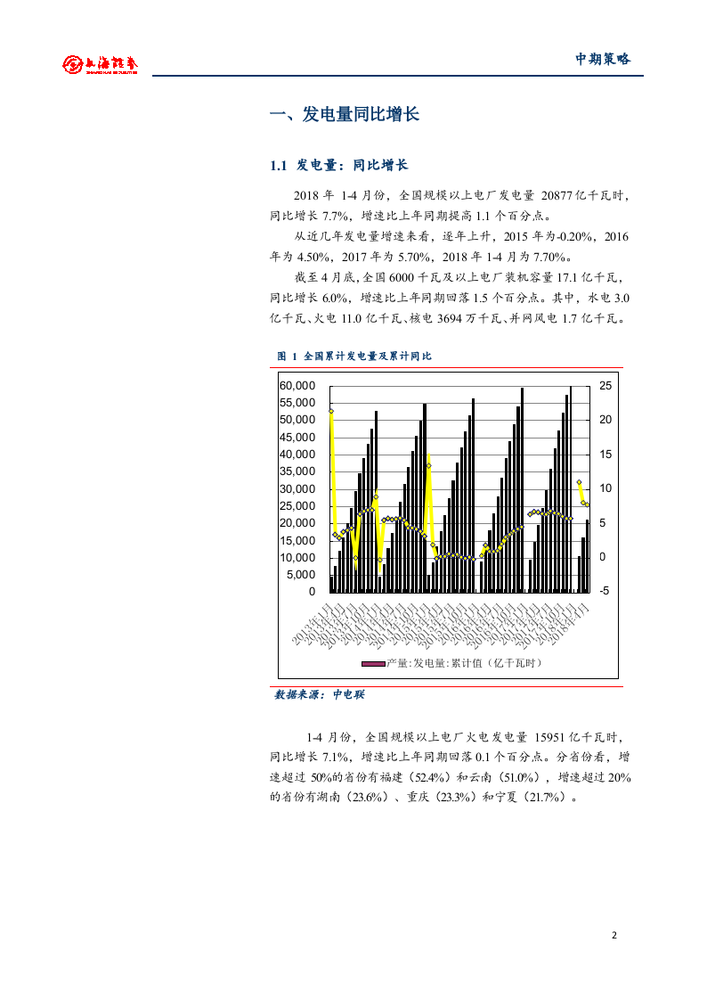 2018年中期电力行业投资策略：供需改善，利用小时增加.docx 第2页