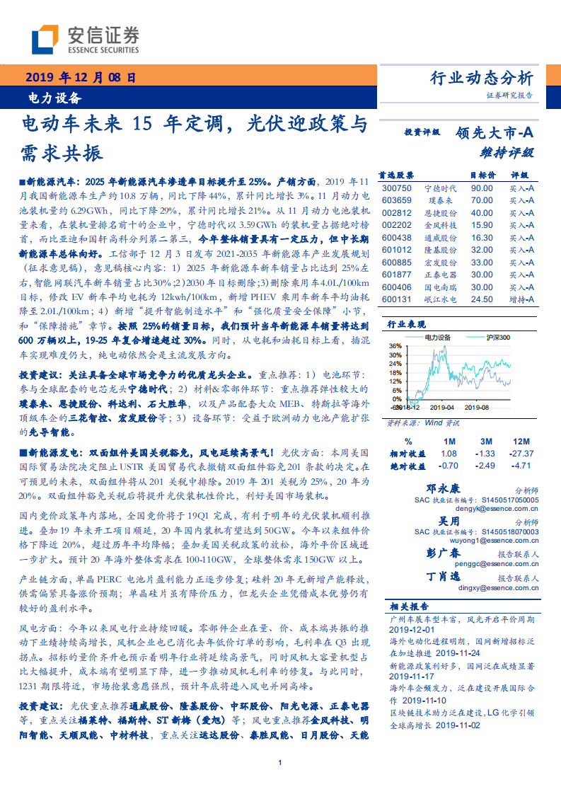 电力设备行业：电动车未来15年定调，光伏迎政策与需求共振-191208.pdf 第1页