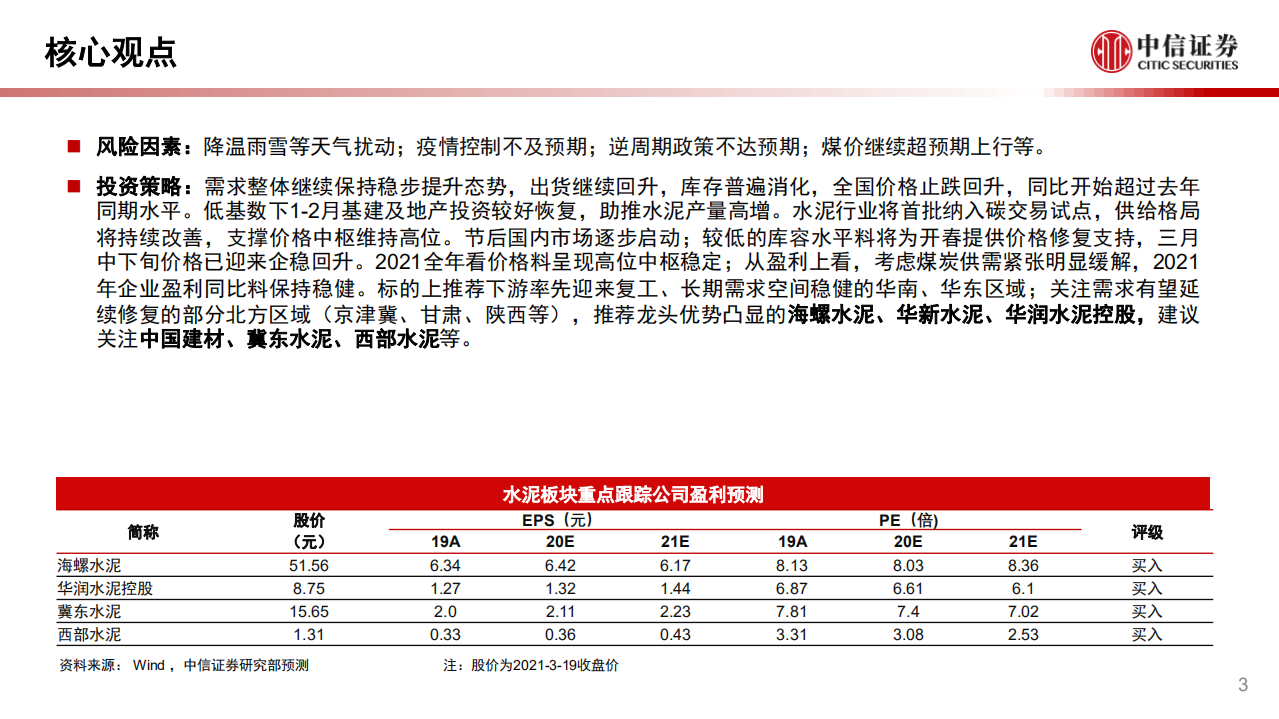 水泥行业：基建地产较好恢复助力水泥产量恢复，价格同比开始高于去年同期-210321.pdf 第3页