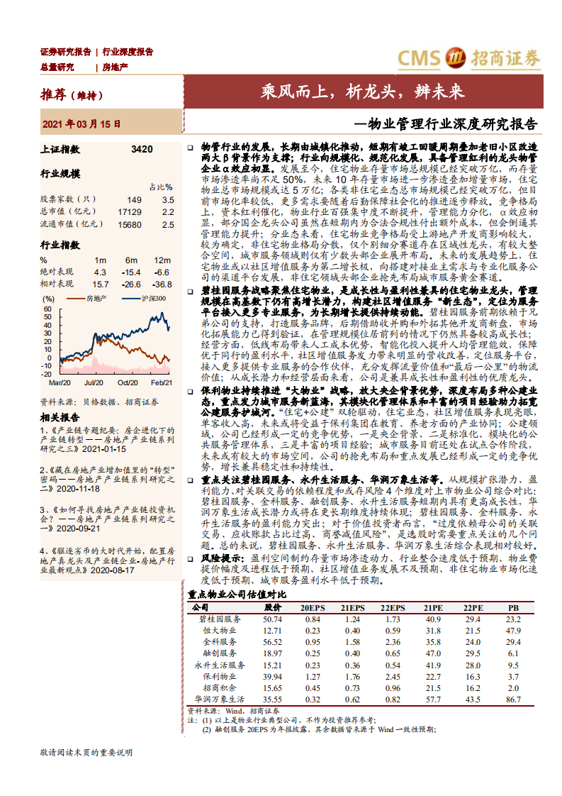 物业管理行业深度研究报告：乘风而上，析龙头，辨未来-210315.pdf 第1页