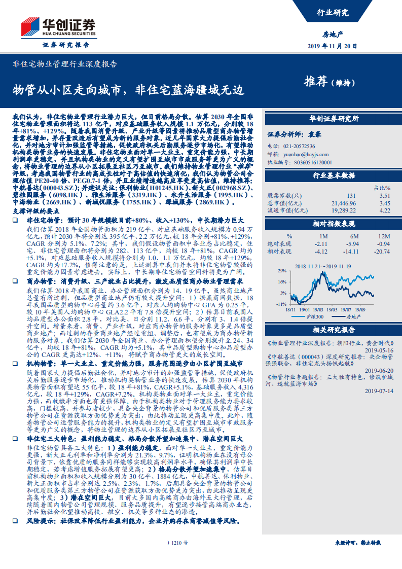 非住宅物业管理行业深度报告：物管从小区走向城市，非住宅蓝海疆域无边-191120.pdf 第1页
