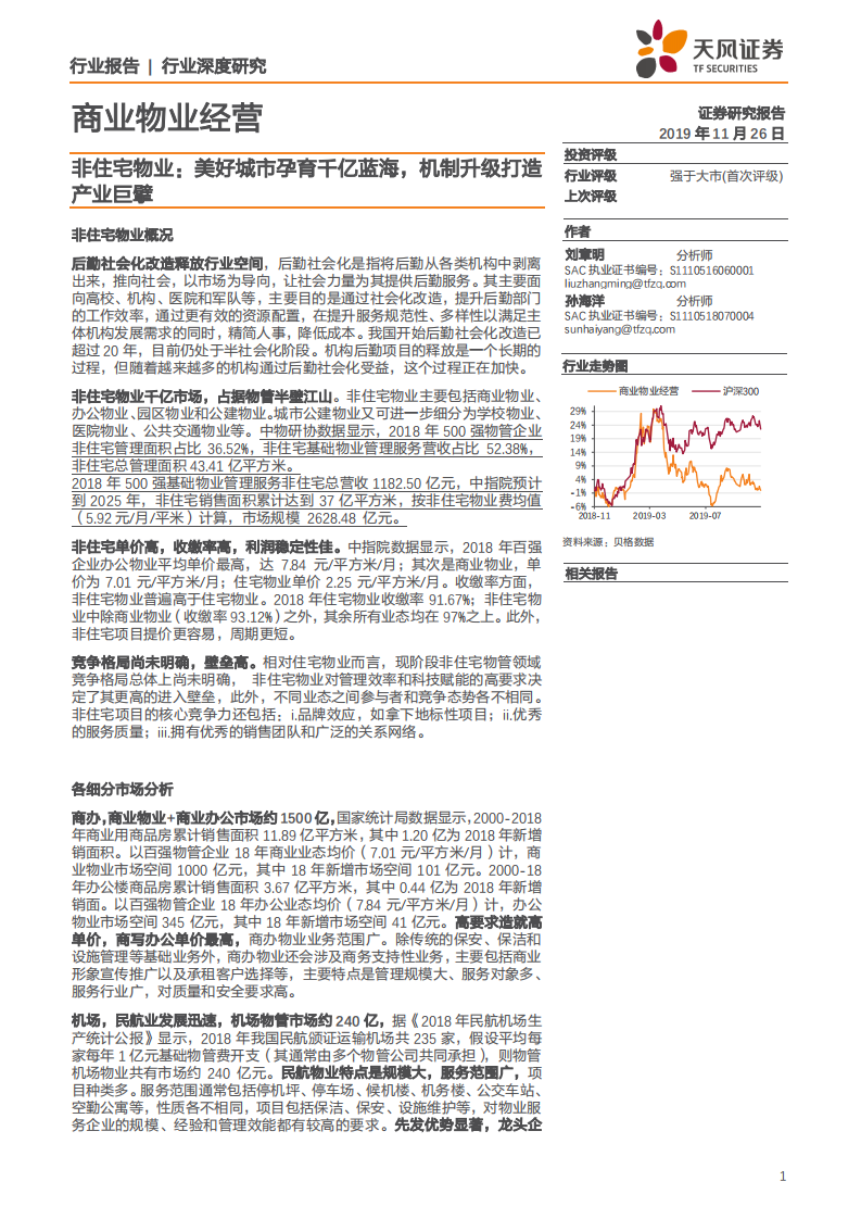 商业物业经营行业：非住宅物业，美好城市孕育千亿蓝海，机制升级打造产业巨擘-191126.pdf 第1页