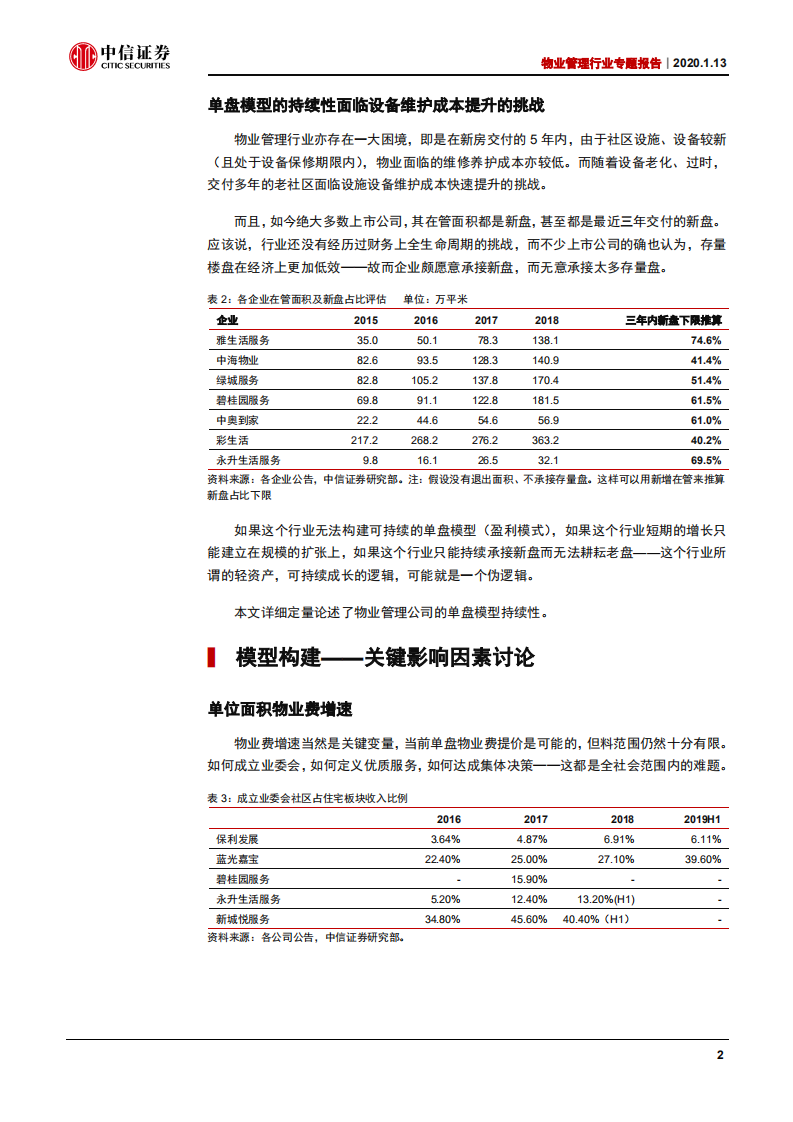 物业管理行业专题：从单盘模型透视品质之路的丰厚回报-200113.pdf 第6页
