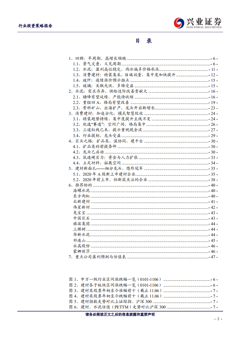 非金属建材行业2021年投资策略：竞争分化，龙头变巨头-20201111.pdf 第2页