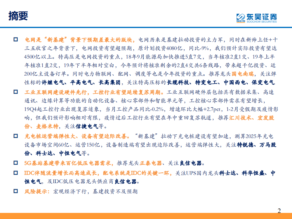 电气设备行业：“新基建”新视角，电力设备价值重估-200307.pdf 第2页