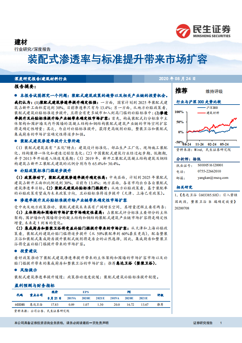建材行业：装配式渗透率与标准提升带来市场扩容-20200824.pdf 第1页